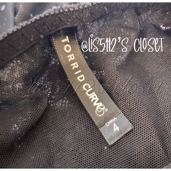 Torrid Black Lace & Galaxy Mesh Babydoll Chemise Lingerie Nightie 4X - Picture 9 of 15